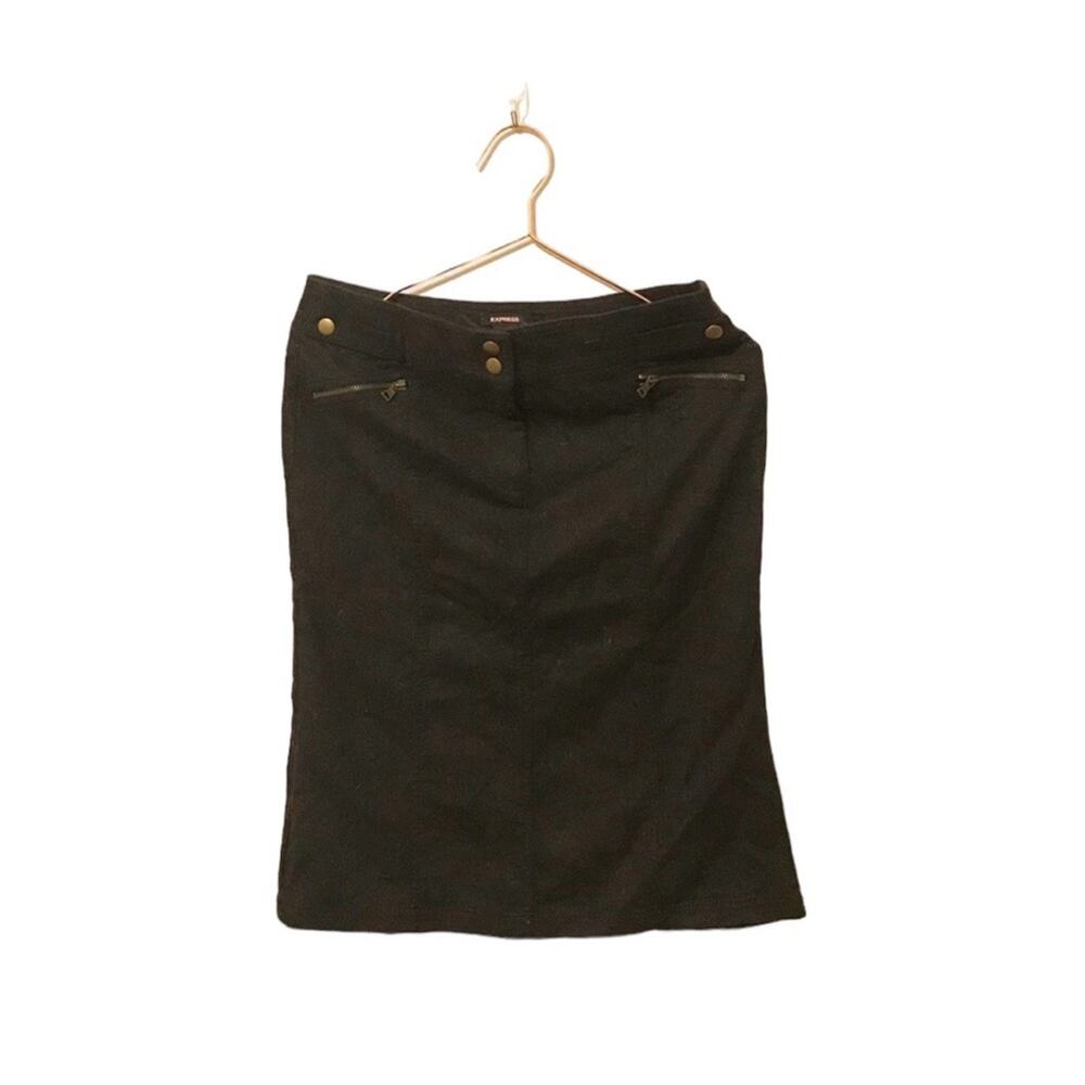 Express Wool Blend Pencil Skirt - Size 4 - Dark Gray
